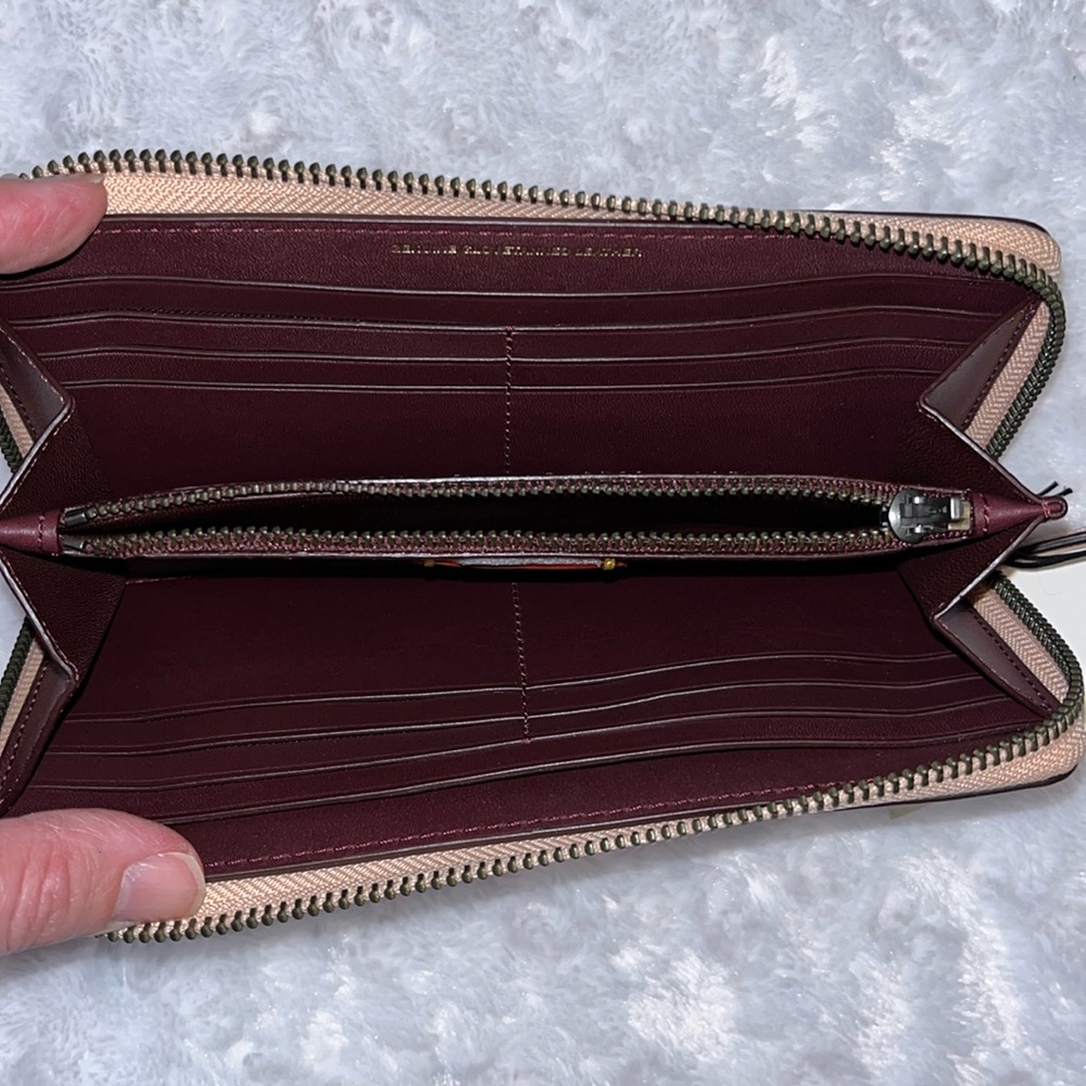 Coach NWT $350 MSRP Beaded Meadowlark Accordion Zip Wallet - Picture 11 of 15